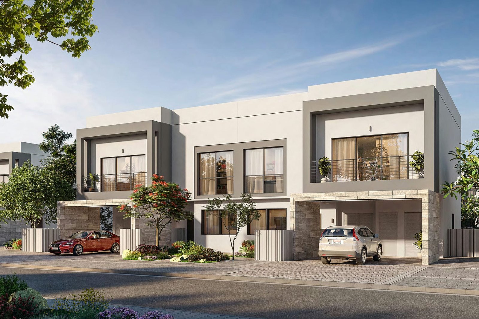 Yas Acres The Magnolias luxury villas with golf course views and landscaped greenery in Yas Island Abu Dhabi