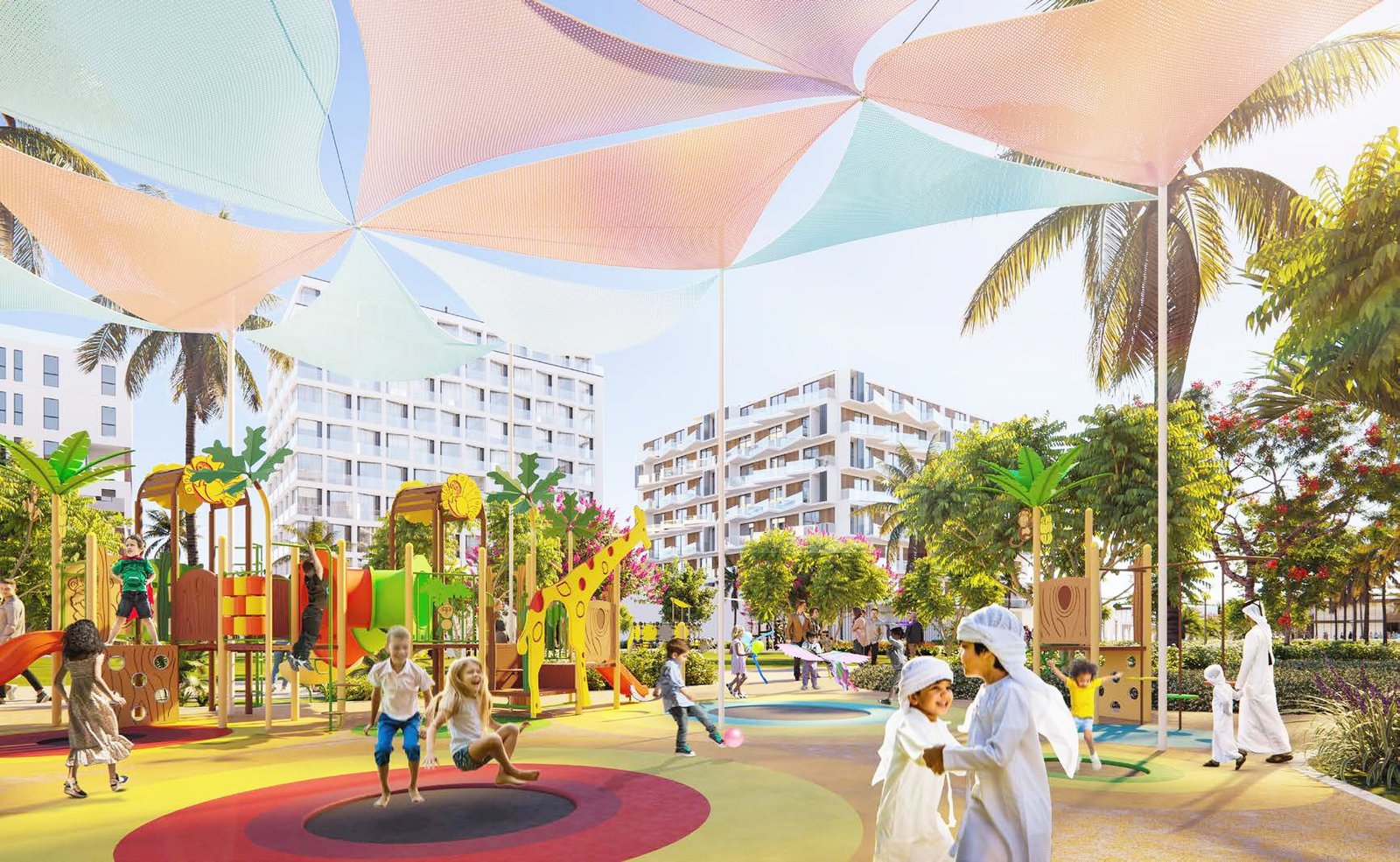 North Bay Yas Acres Yas Island Abu Dhabi private beach waterfront living with Arabian Gulf views